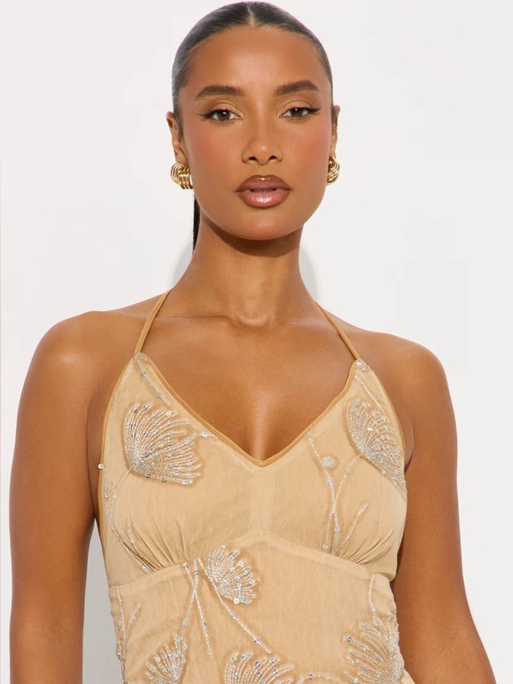 Sequin Chiffon Halter Top Sugar and Spice Fashion Nova